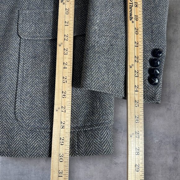 Haggar Vintage Men’s 44R Tweed Wool Blazer Sport Coat 2 Button Jacket USA - Picture 7 of 10